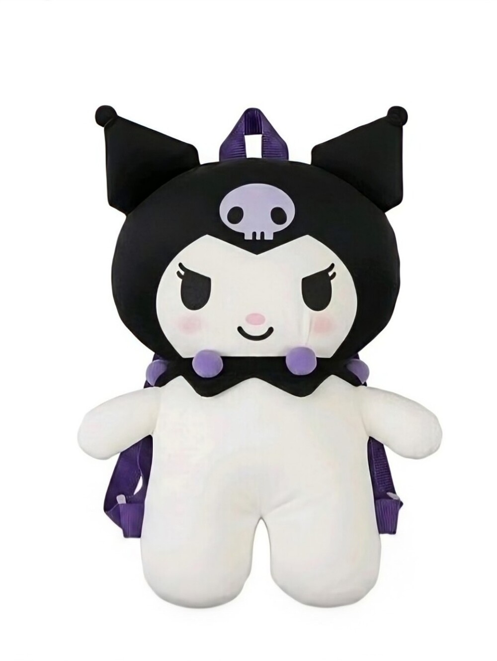 Kuromi Plush Backpack Sanrio Hello Kitty Friends Purple Skull NWT